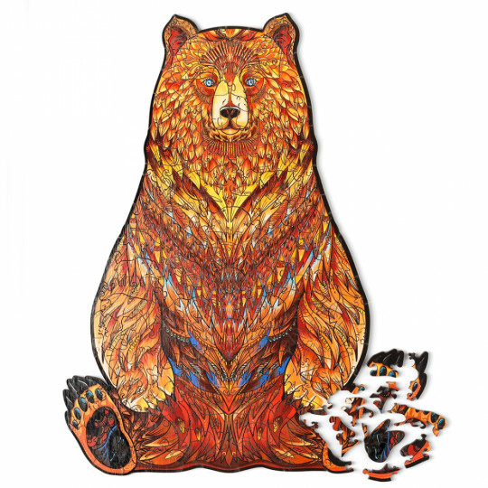 Bozontos Medve fa puzzle