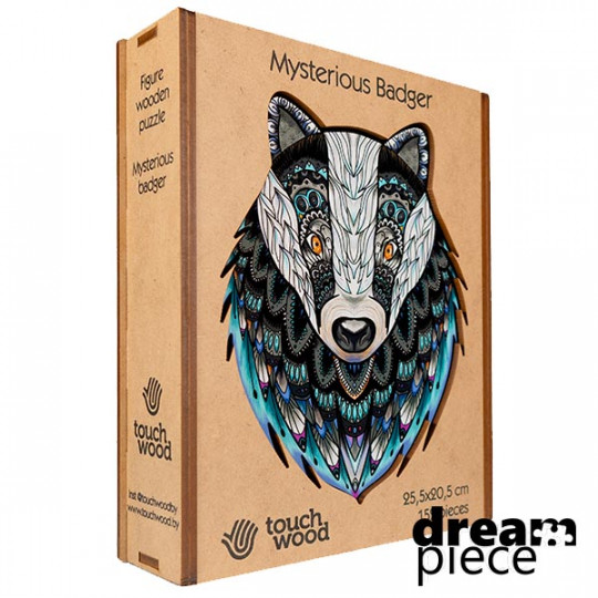 Rejtélyes borz fa puzzle