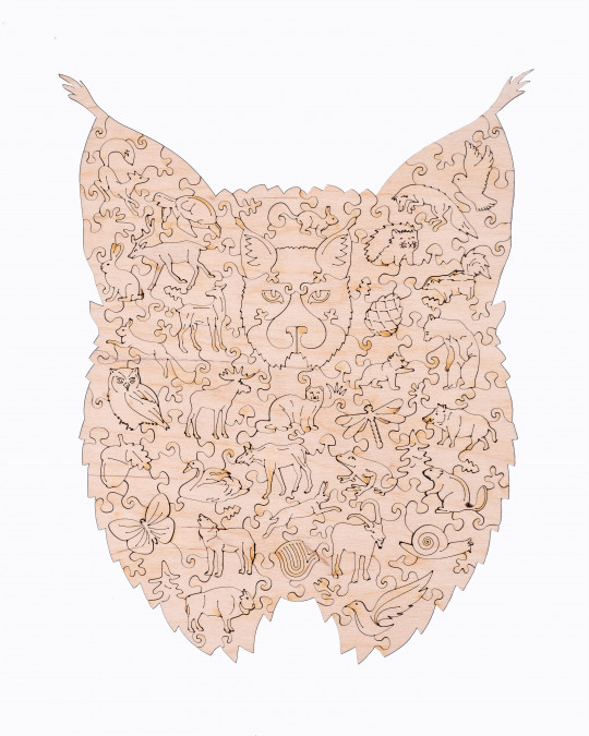 Fenséges hiúz fa puzzle