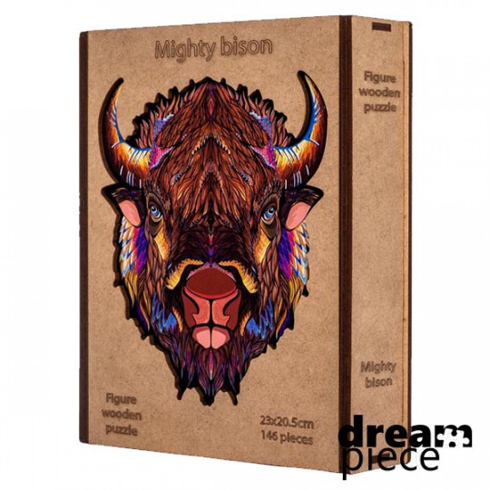 Erős bölény fa puzzle