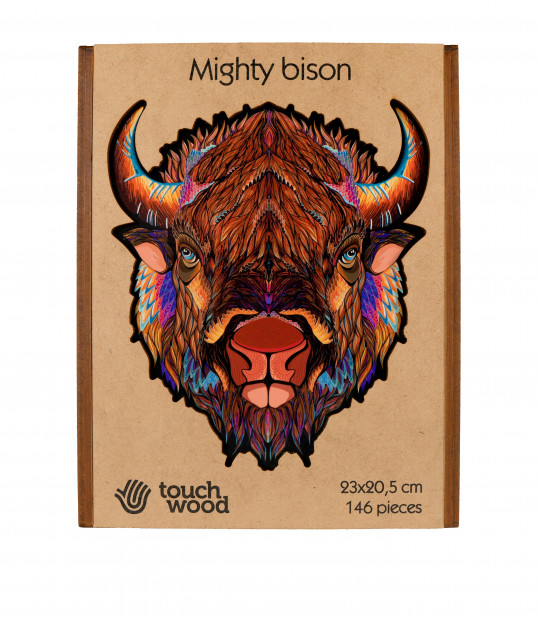 Erős bölény fa puzzle