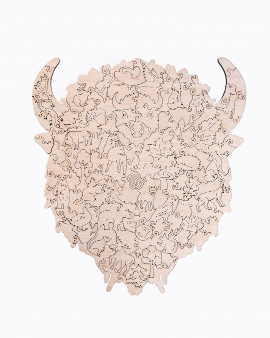 Erős bölény fa puzzle