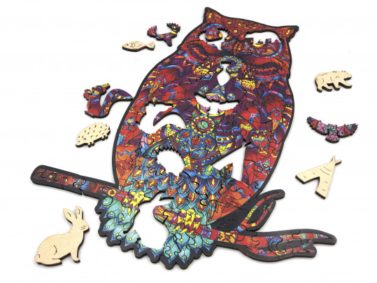 Bölcs bagoly fa puzzle - M méret