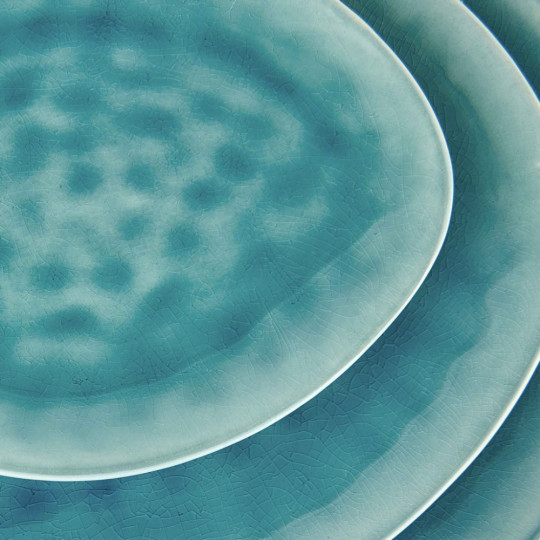 DE LA ROYA tányér 28,7x24cm kék