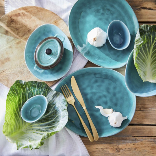 DE LA ROYA tányér 28,7x24cm kék