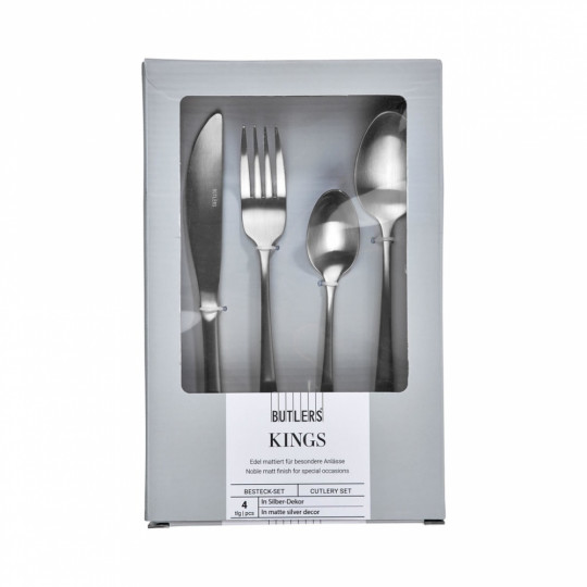 KINGS evőeszköz szett ezüst matt