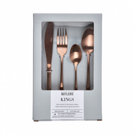 KINGS evőeszköz szett réz matt