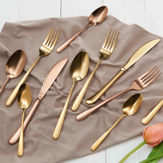 QUEENS evőeszköz szett arany fényes