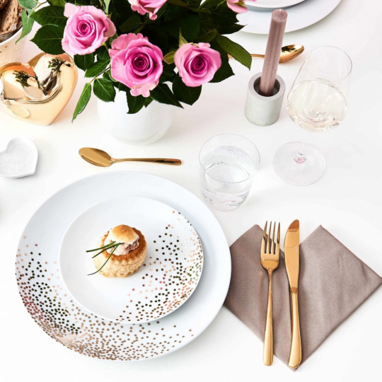 QUEENS evőeszköz szett arany fényes