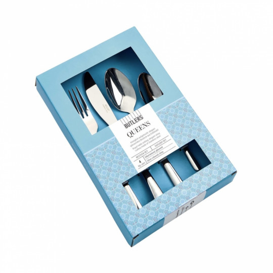 QUEENS evőeszköz szett ezüst fényes