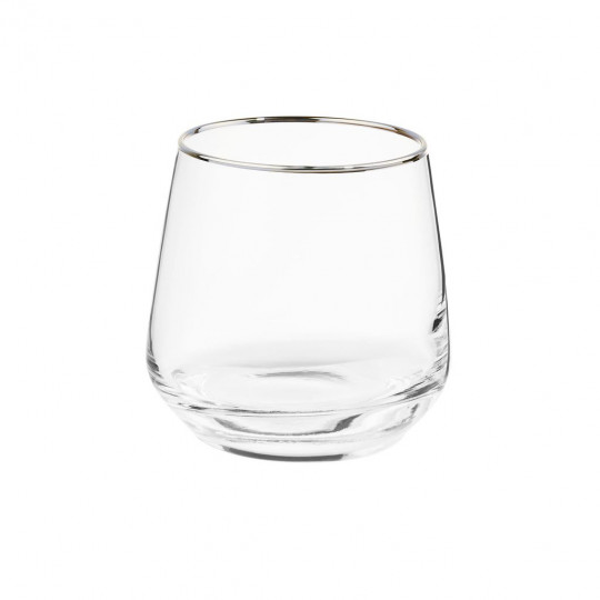 TOUCH OF SILVER üvegpohár ezüst szegéllyel 345ml
