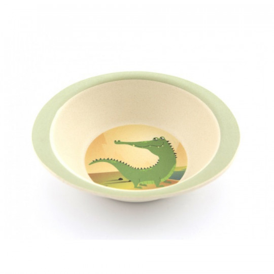 Yuunaa bambusz gyerek étkészlet - krokodil