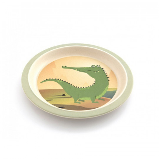 Yuunaa bambusz gyerek étkészlet - krokodil
