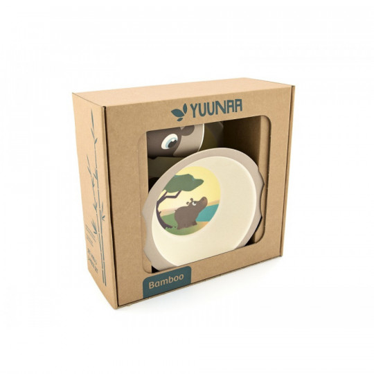 Yuunaa bambusz gyerek étkészlet - viziló