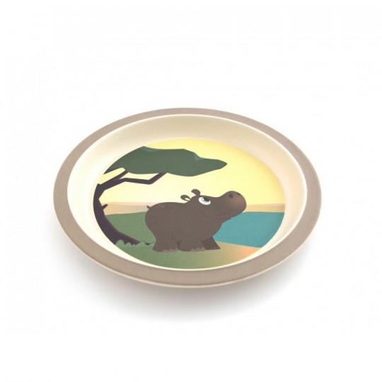 Yuunaa bambusz gyerek étkészlet - viziló