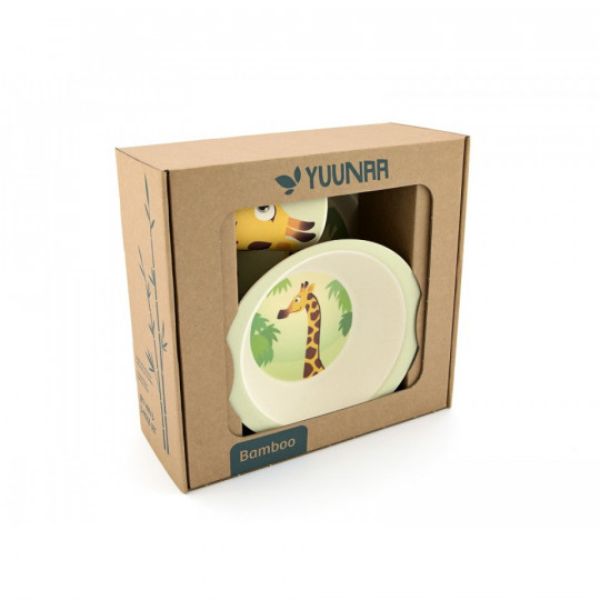 Yuunaa bambusz gyerek étkészlet - zsiráf