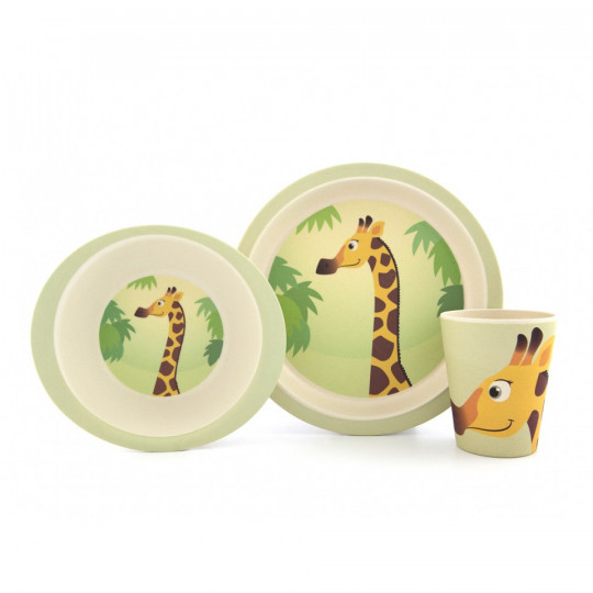 Yuunaa bambusz gyerek étkészlet - zsiráf