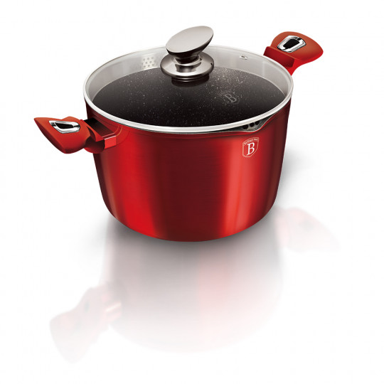 Berlinger Haus Tészta és rizs főző edény fedővel, 24 cm, Metallic Line Burgundy Edition