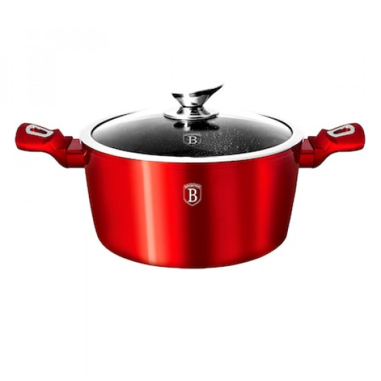 Berlinger Haus lábas fedővel, 24 cm, Metallic Line Burgundy Edition