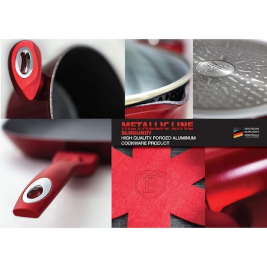 Berlinger Haus lábas fedővel, 24 cm, Metallic Line Burgundy Edition