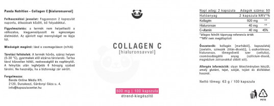 Panda Nutrition - Collagen C (100 kapszula)