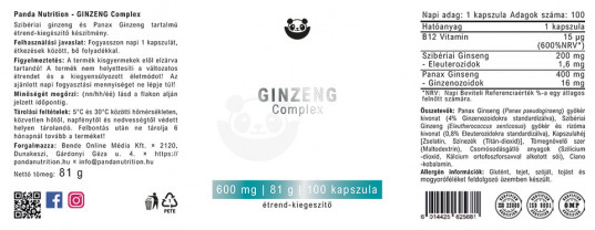 Panda Nutrition - Ginseng Complex (100 kapszula)