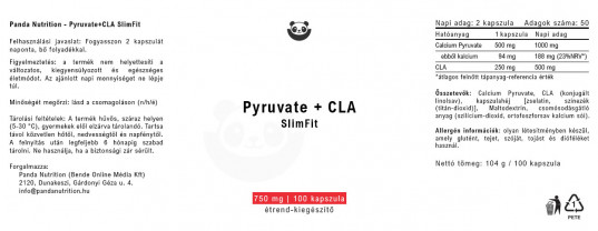 Panda Nutrition - Pyruvat + CLA SlimFit (100 kapszula)