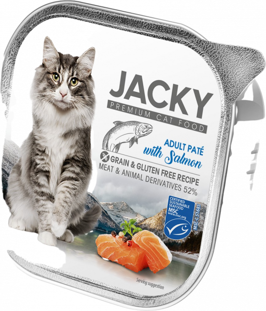 Jacky alutálka pástétom lazac 100g felnőtt macskáknak