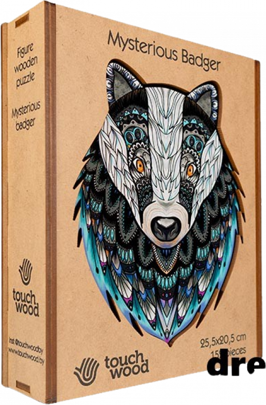 Rejtélyes borz fa puzzle