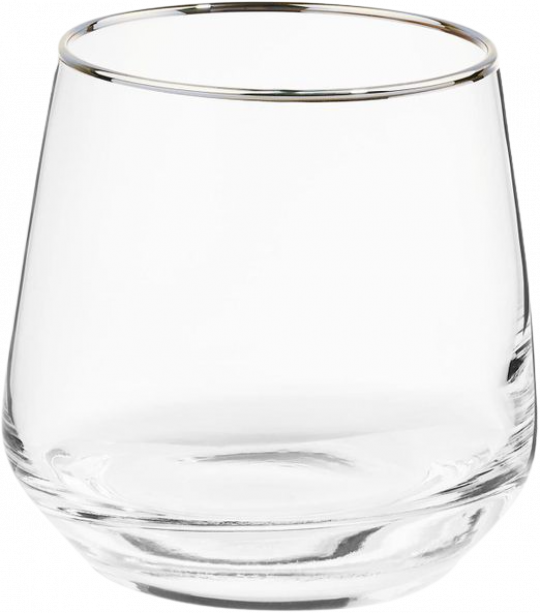 TOUCH OF SILVER üvegpohár ezüst szegéllyel 345ml