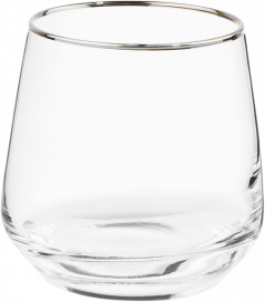 TOUCH OF SILVER üvegpohár ezüst szegéllyel 345ml