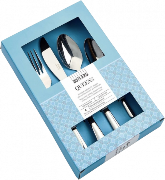 QUEENS evőeszköz szett ezüst fényes