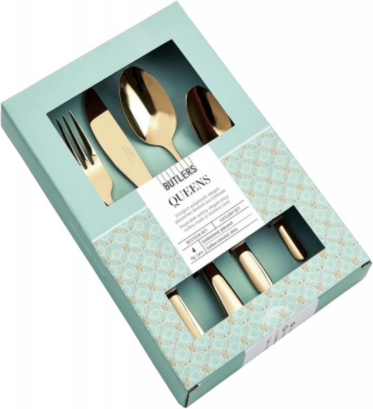 QUEENS evőeszköz szett arany fényes