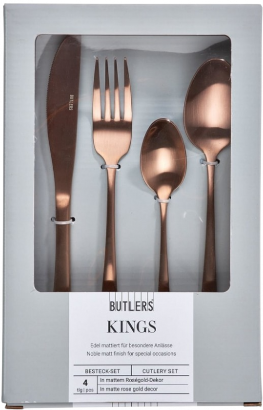 KINGS evőeszköz szett réz matt