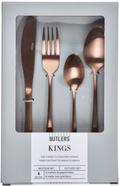 KINGS evőeszköz szett réz matt