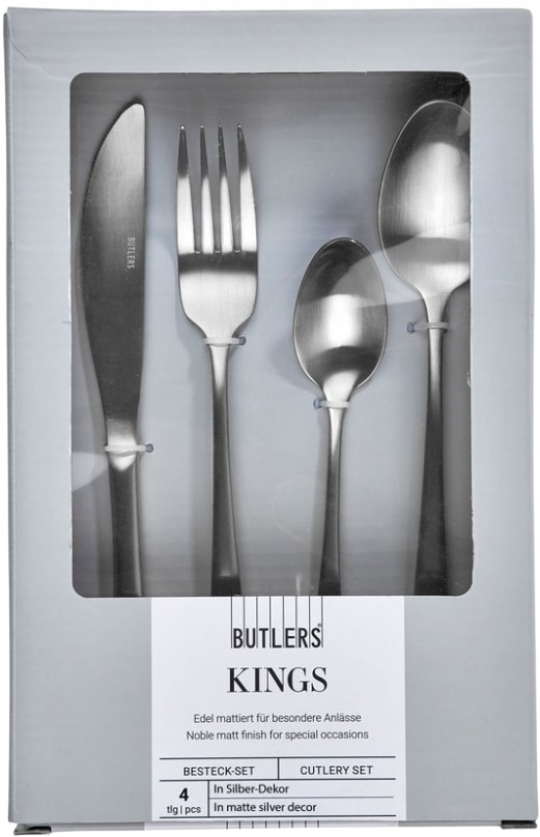 KINGS evőeszköz szett ezüst matt
