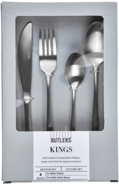 KINGS evőeszköz szett ezüst matt
