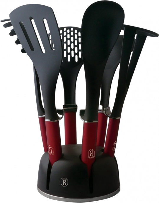 Berlinger Haus 7 részes konyhai eszközkészlet állvánnyal, burgundi