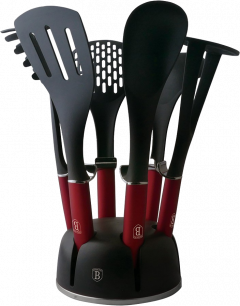 Berlinger Haus 7 részes konyhai eszközkészlet állvánnyal, burgundi