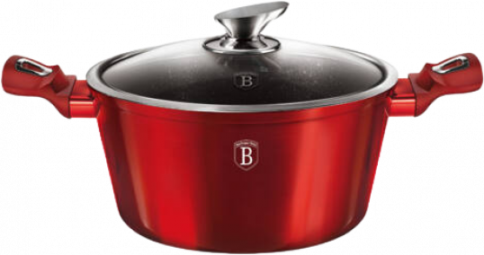 Berlinger Haus lábas fedővel, 24 cm, Metallic Line Burgundy Edition