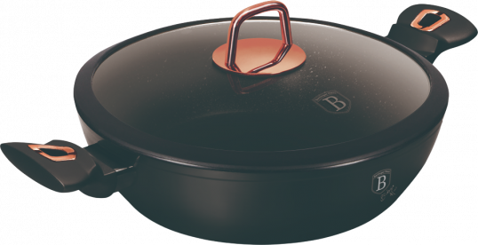 Berlinger Haus Alacsony lábas fedővel, 28 cm, Black Rose Collection