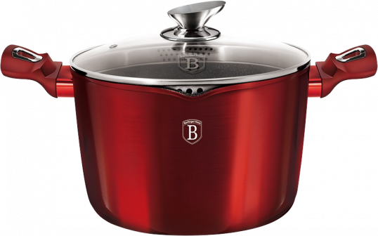 Berlinger Haus Tészta és rizs főző edény fedővel, 24 cm, Metallic Line Burgundy Edition
