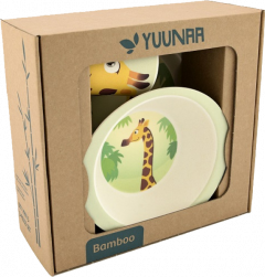 Yuunaa bambusz gyerek étkészlet - zsiráf