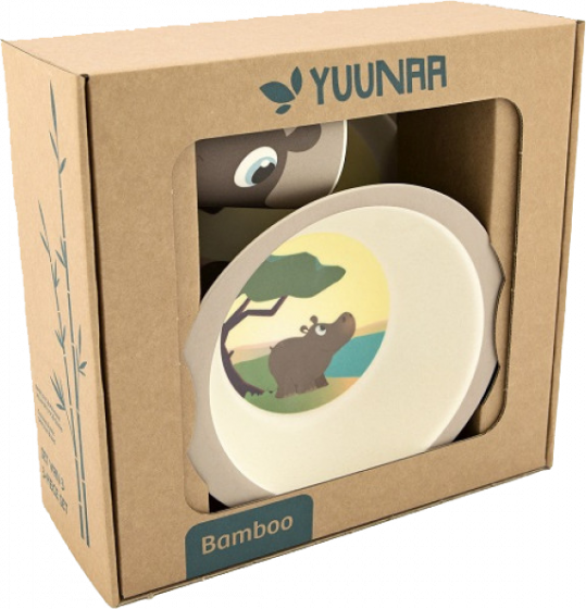 Yuunaa bambusz gyerek étkészlet - viziló