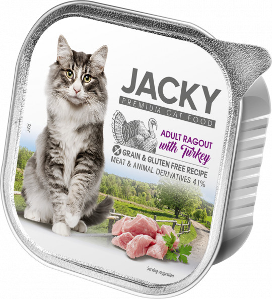 Jacky alutálka ragu pulyka 100g felnőtt macskáknak
